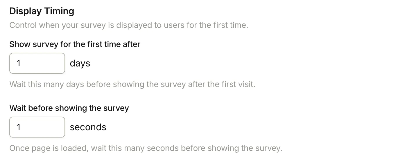Delay before showing