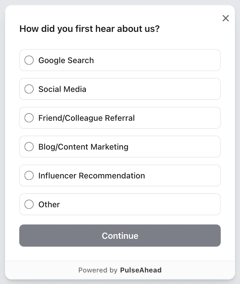 Influencer marketing attribution survey example