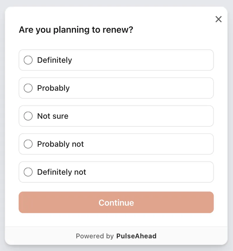 Renewal Intent Survey Example