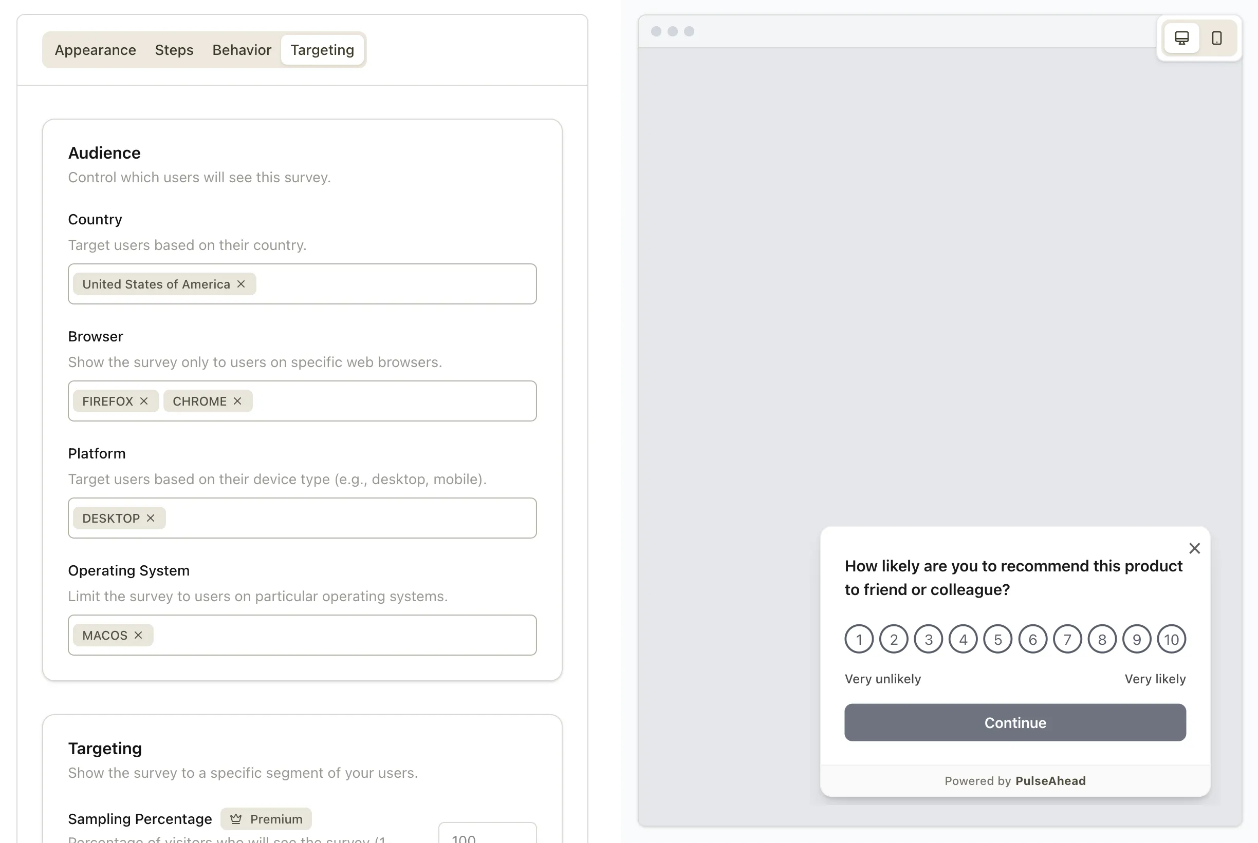 Enhanced Survey Targeting