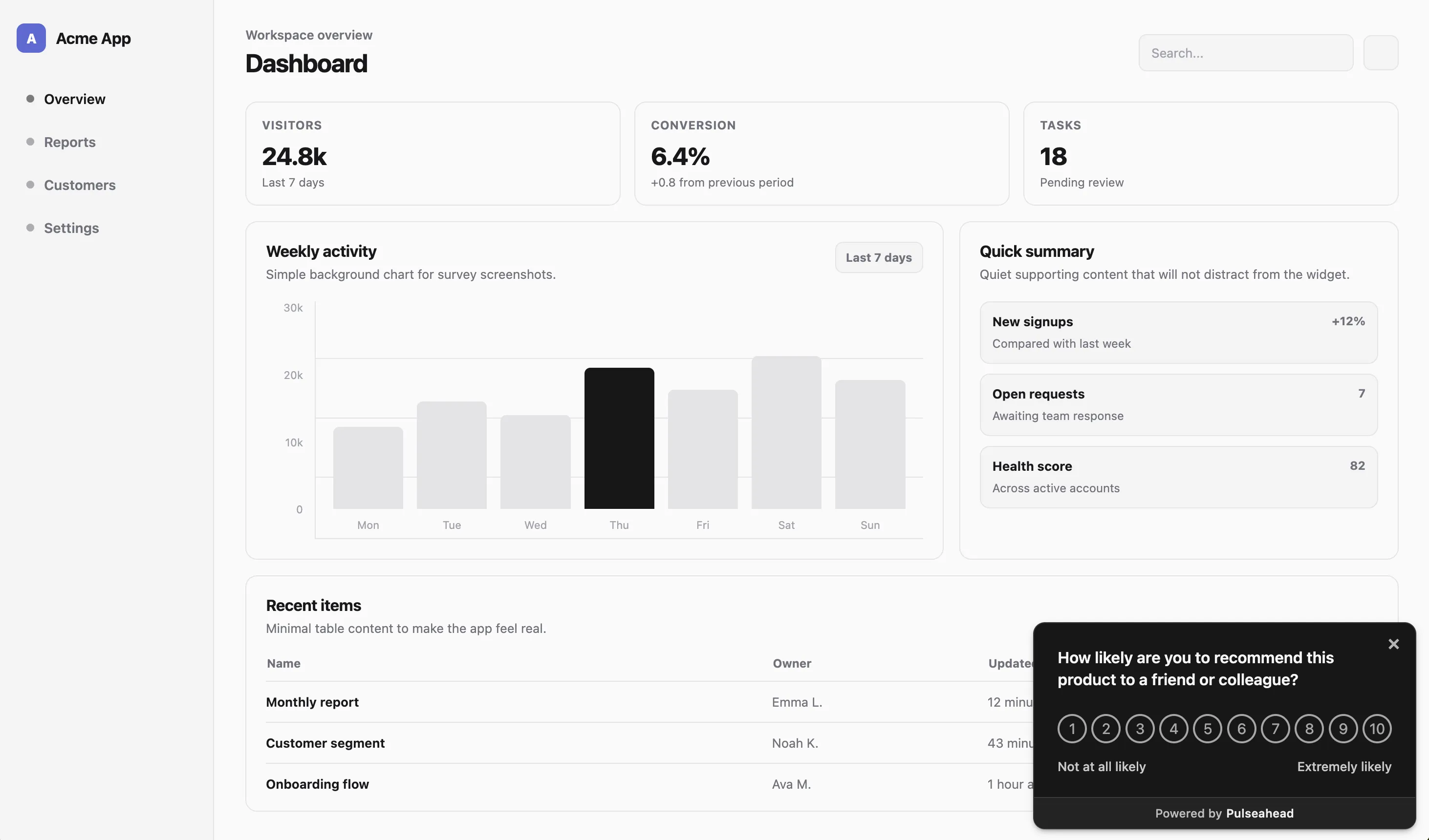 Docked NPS Survey Example