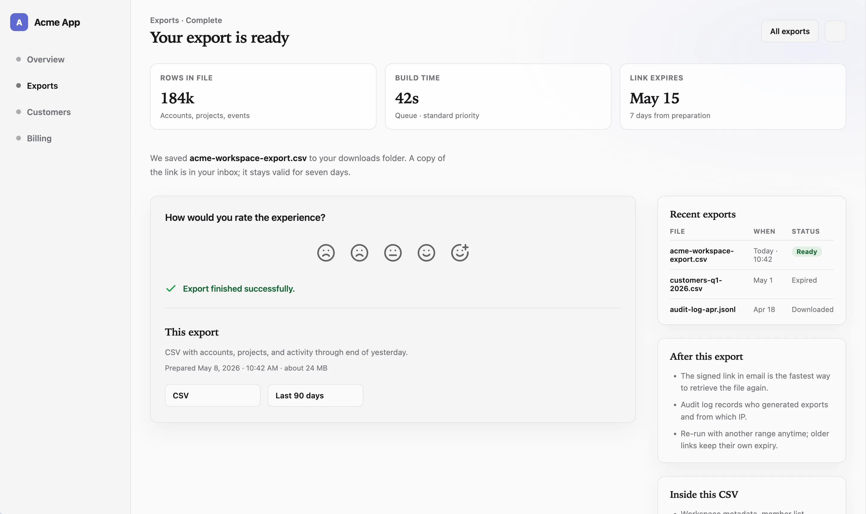 Embedded In-App Survey Example
